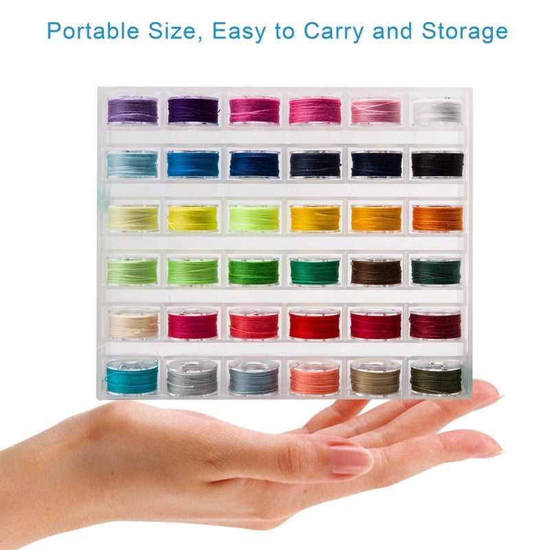 BetyBedy 36Pcs Bobbins and Sewing Threads with Bobbin Case for Multiple Sewing Machine, Pre-Wound Bobbins Set for Bro-Ther/Baby-Lock/Jano-me/El-na/Sin-ger, Standard Size and Assorted Colors - Image 2